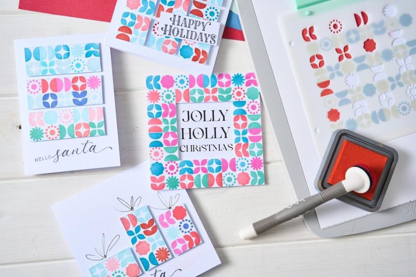 Sizzix - Schablone "Retro Vibe" Stencil
