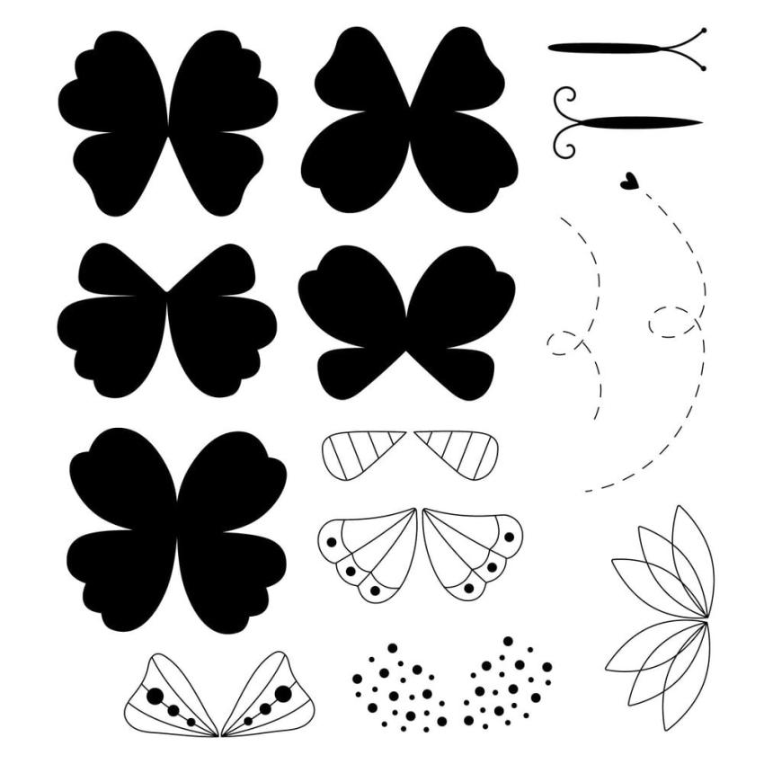 Sizzix - Stempelset "Bright Butterflies #1" Clear Stamps Design by Catherine Pooler
