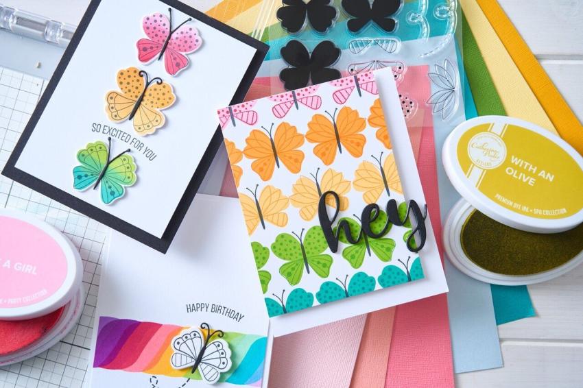 Sizzix - Stempelset "Bright Butterflies #1" Clear Stamps Design by Catherine Pooler