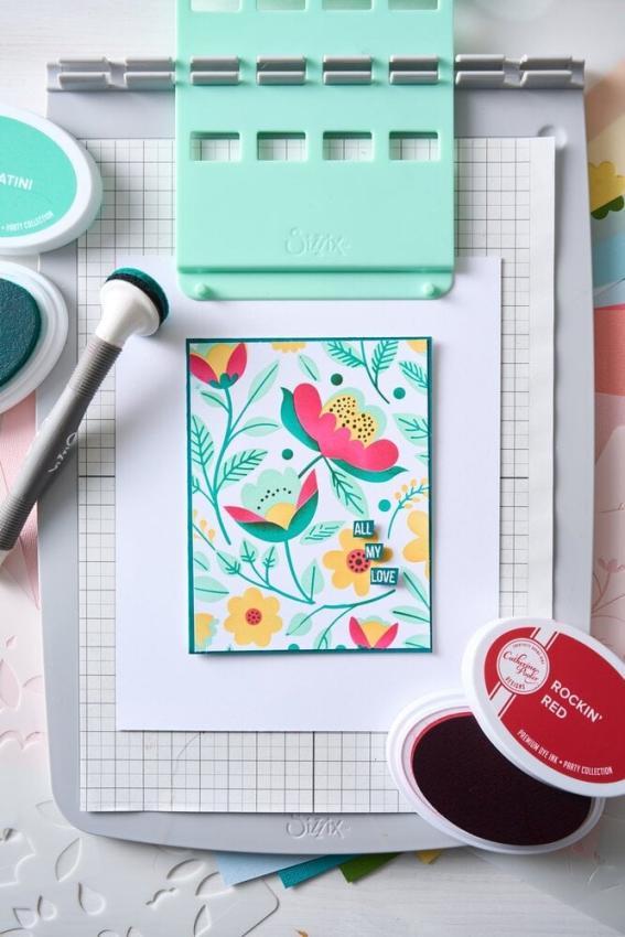 Sizzix - Schablone "Happy Garden #2" Layered Stencil Design by Catherine Pooler