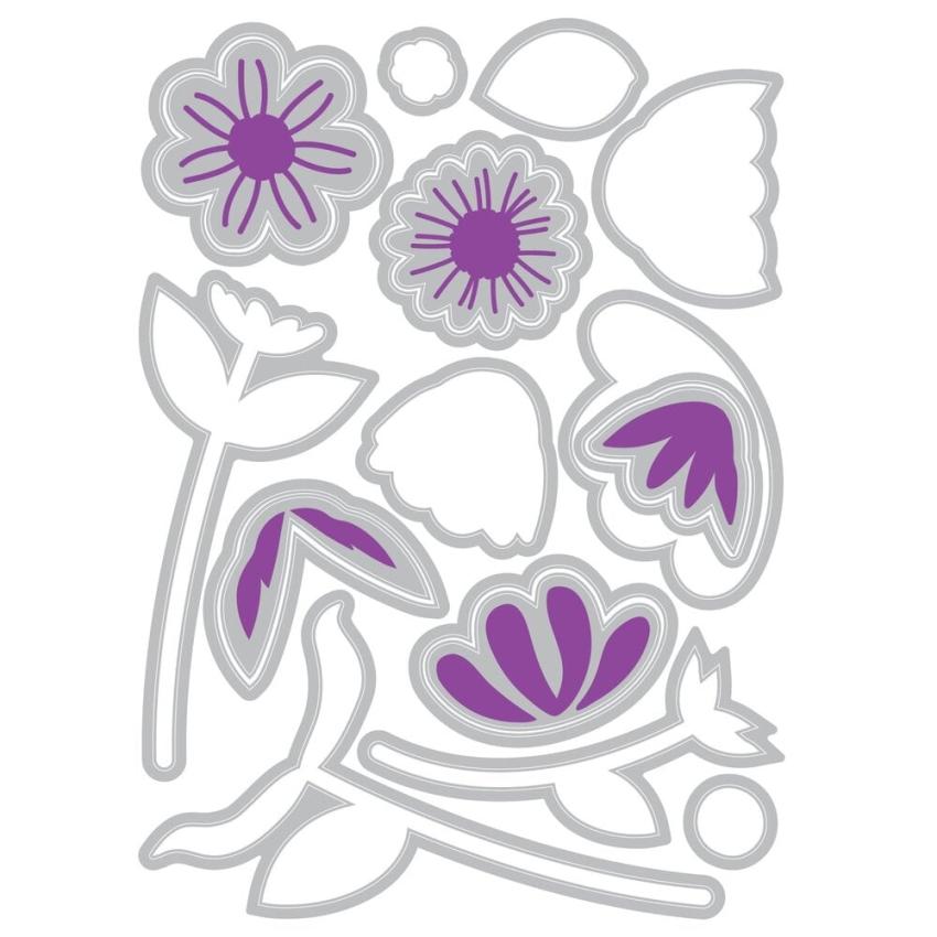 Sizzix - Stanzschablone "Whimsy Blooms #2" Framelits Craft Dies Design by Catherine Pooler