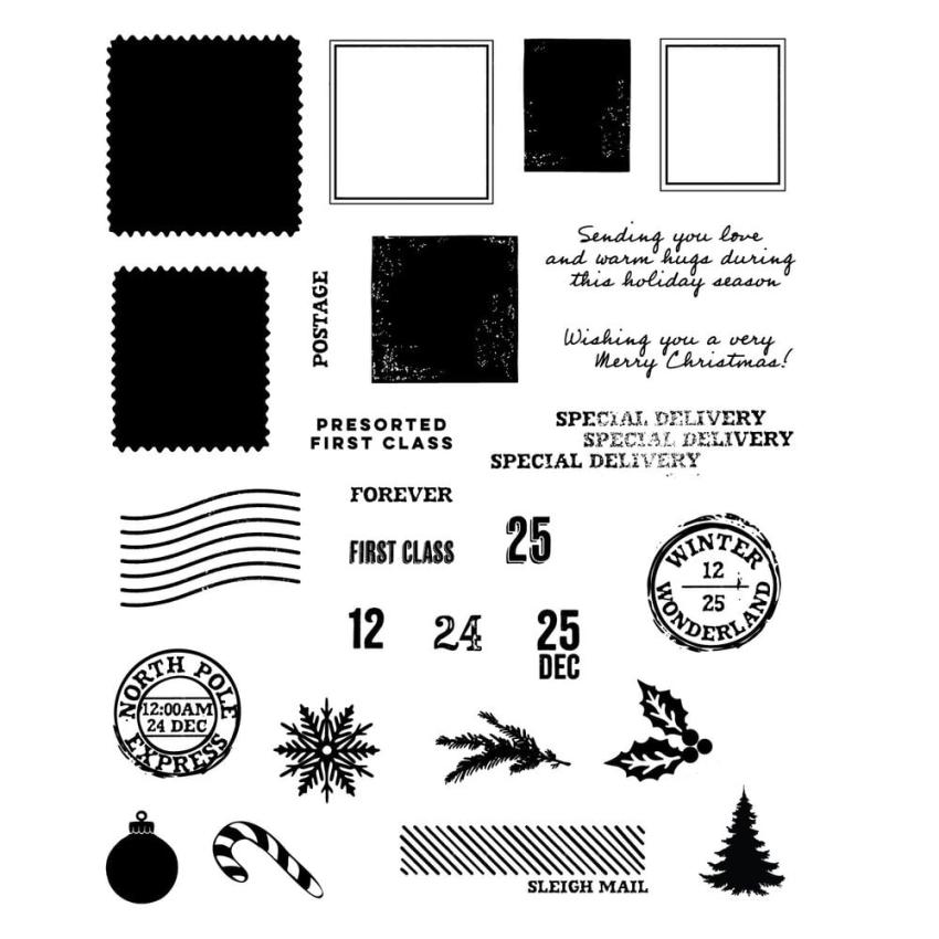 Sizzix - Stanzschablone & Stempelset "Special Delivery" Framelits Craft Dies & Clear Stamps by 49 and Market