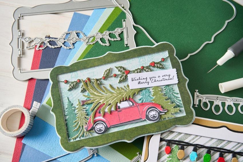 Sizzix - Stanzschablone & Stempelset "Journey Home" Framelits Craft Dies & Clear Stamps by 49 and Market