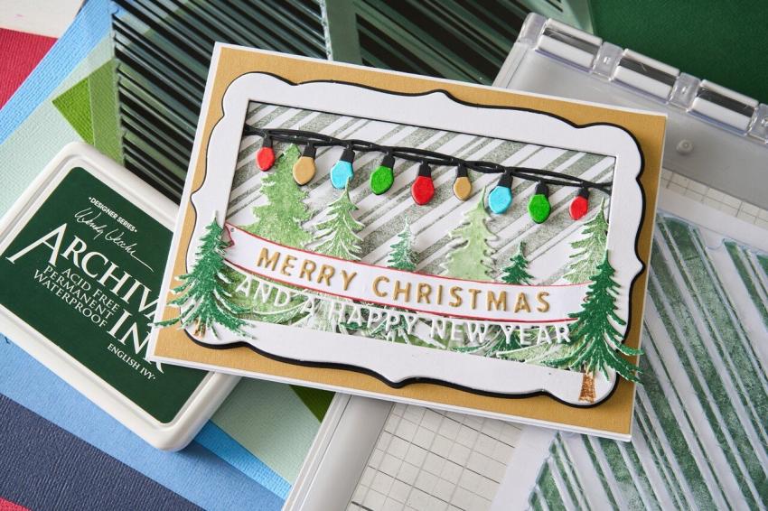 Sizzix - Stanzschablone & Stempelset "Trees and Trinkets" Framelits Craft Dies & Clear Stamps by 49 and Market