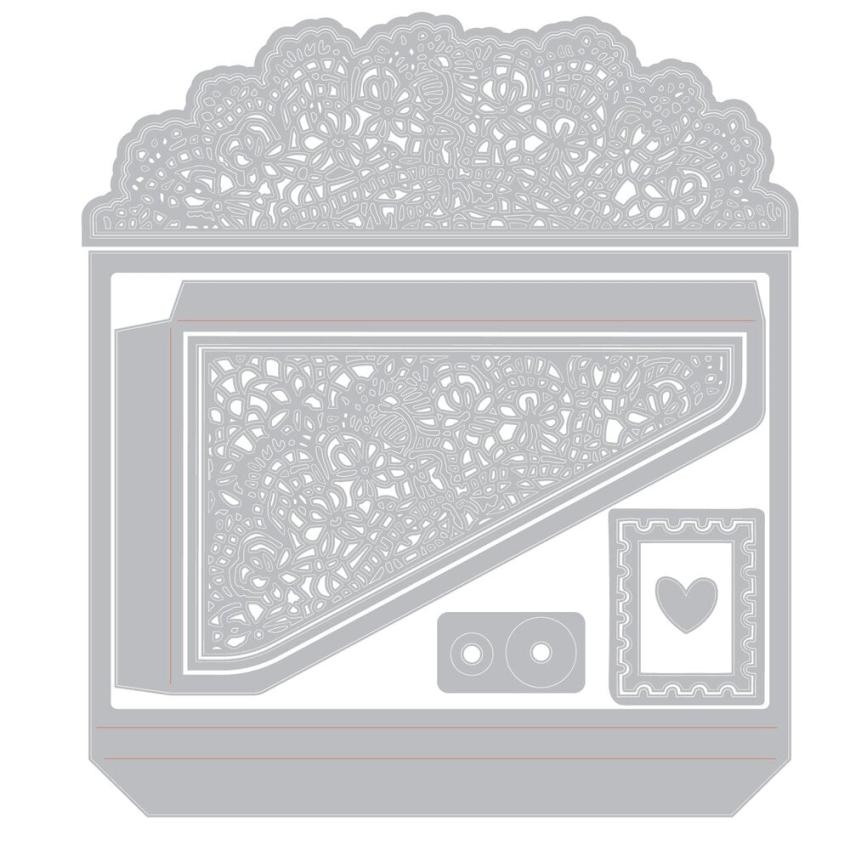 Sizzix - Stanzschablone "Laced Folio" Thinlits Craft Dies by 49 and Market