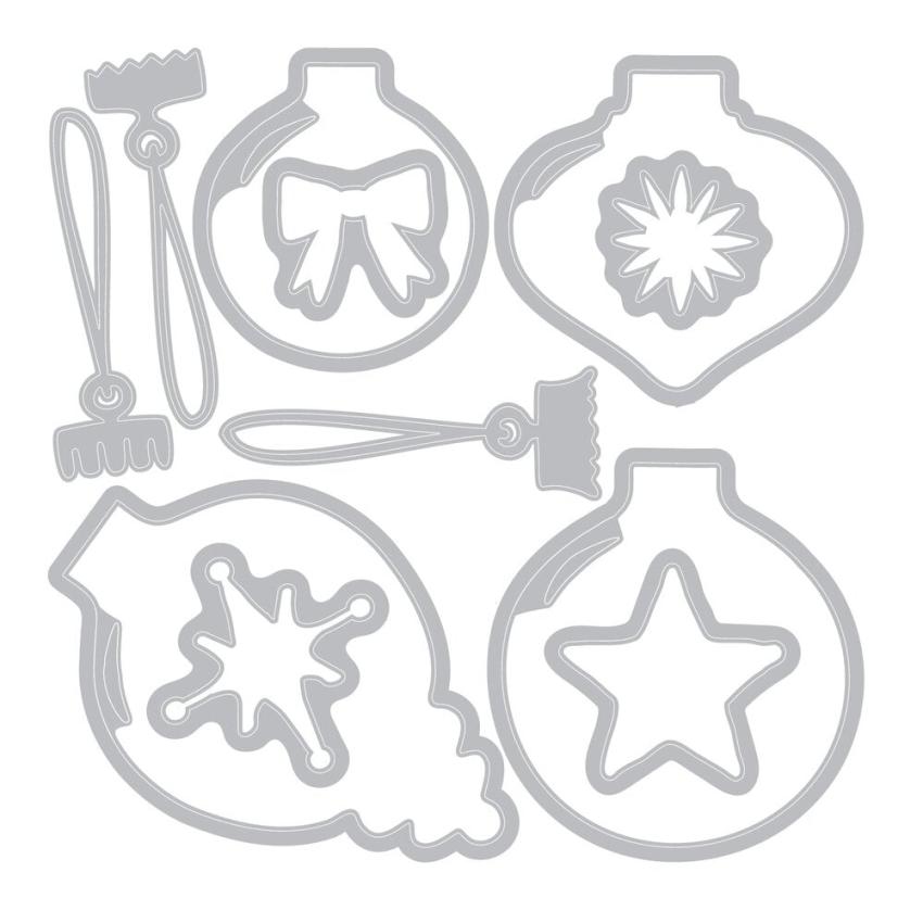 Sizzix - Stanzschablone & Stempelset "Baubles" Framelits Craft Dies & Clear Stamps by 49 and Market