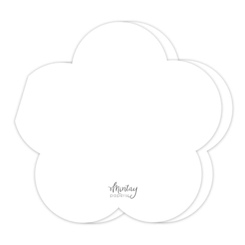 Mintay Papers - Kartenbasis "Flower" Card Base White 15x15cm - 5 Stück