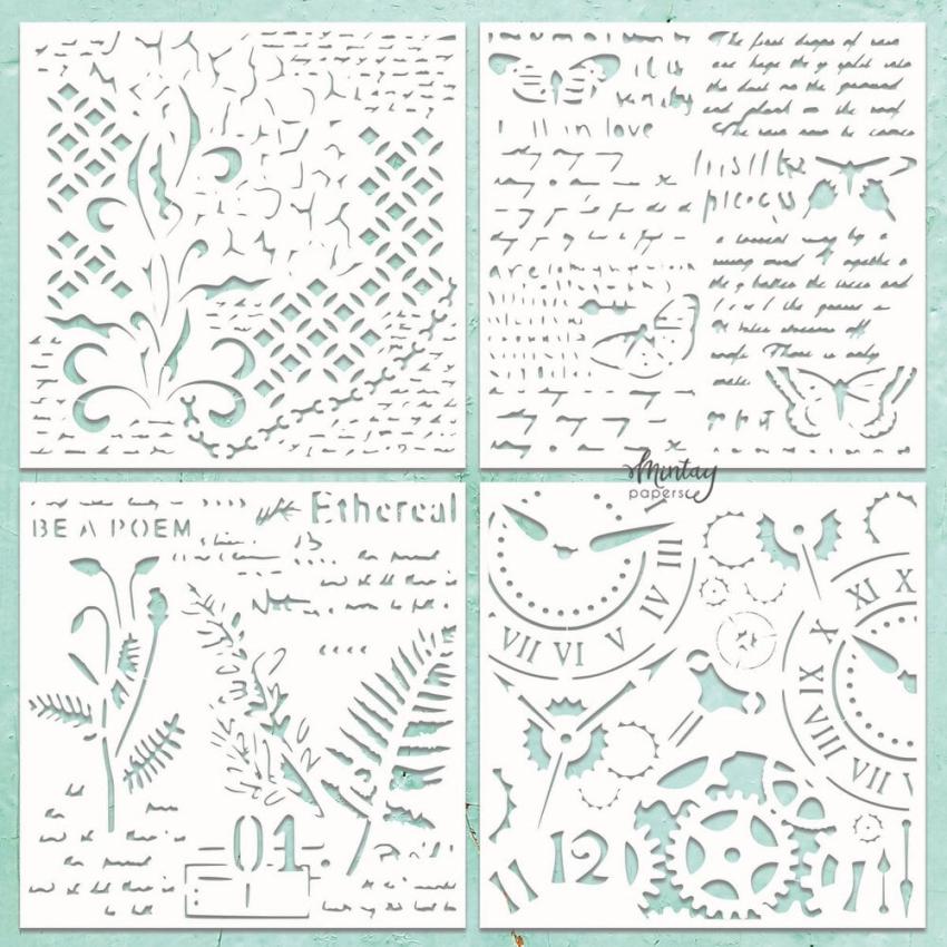 Mintay Papers - Stanzteile "Patterns 4" Chipboard - Chippies Decor 12x12 Inch