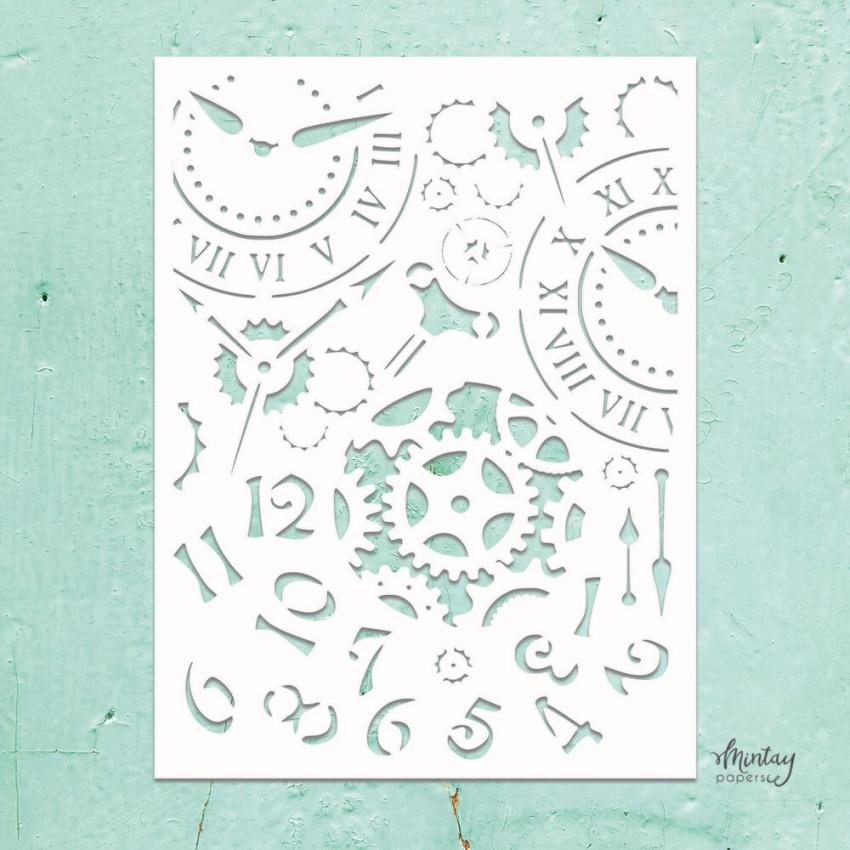 Mintay Papers - Kreativa Collection - Schablone 6x8 Inch "Mixed 7" Stencil