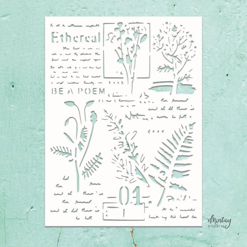 Mintay Papers - Kreativa Collection - Schablone 6x8 Inch "Mixed 8" Stencil