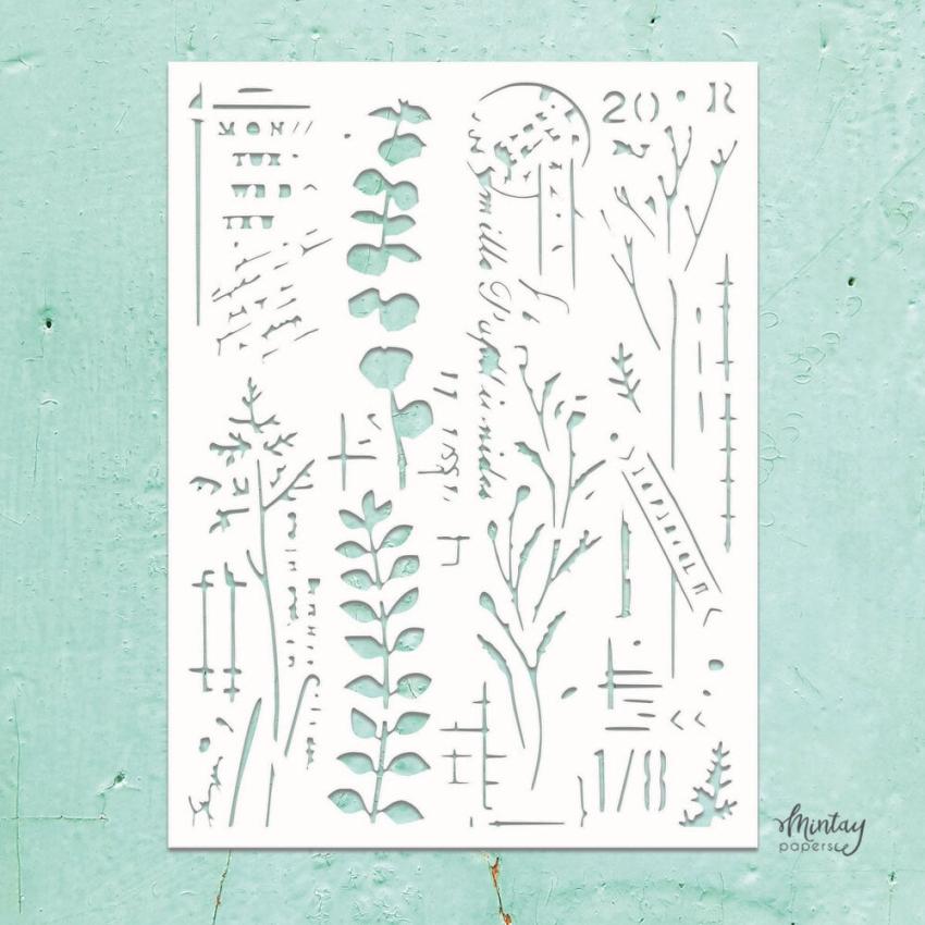Mintay Papers - Kreativa Collection - Schablone 6x8 Inch "Mixed 9" Stencil