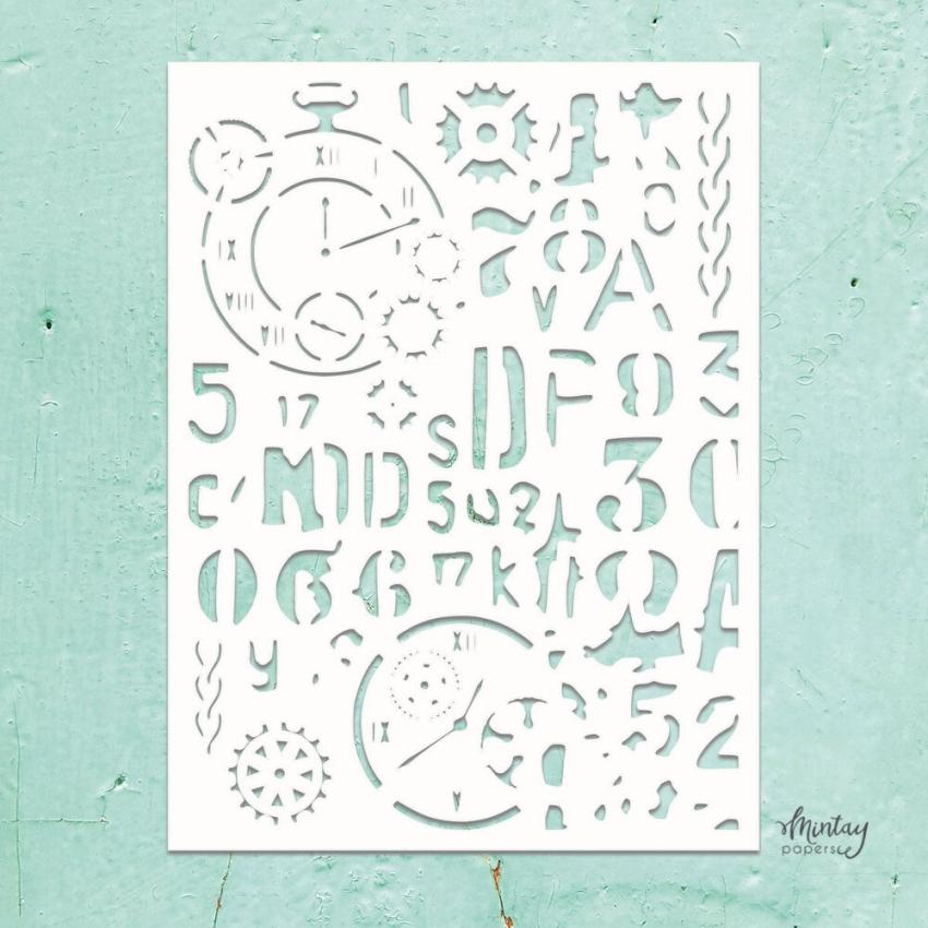 Mintay Papers - Kreativa Collection - Schablone 6x8 Inch "Mixed 10" Stencil