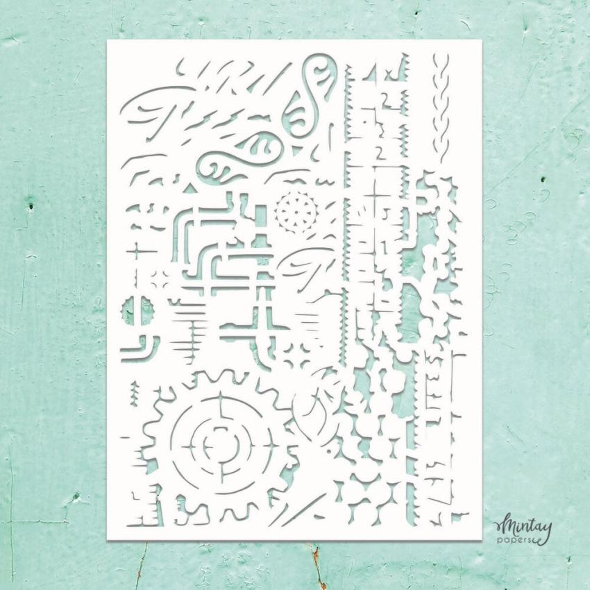 Mintay Papers - Kreativa Collection - Schablone 6x8 Inch "Mixed 11" Stencil