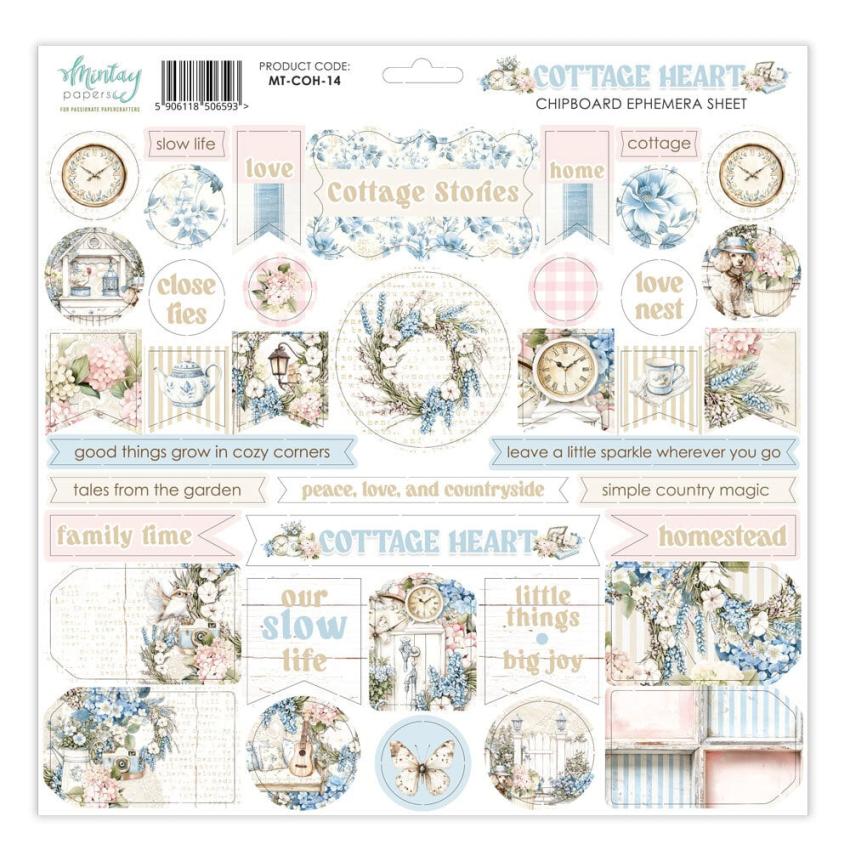 Mintay Papers - Stanzteile "Cottage Heart" Chipboard Ephemera