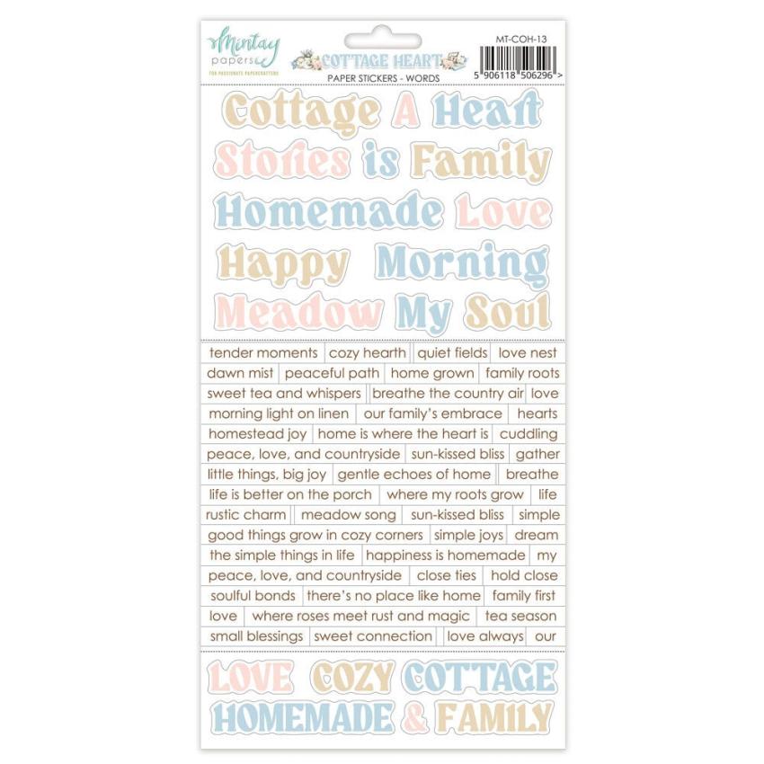 Mintay Papers - Aufkleber "Cottage Heart" Paper Sticker Words 6x12 Inch