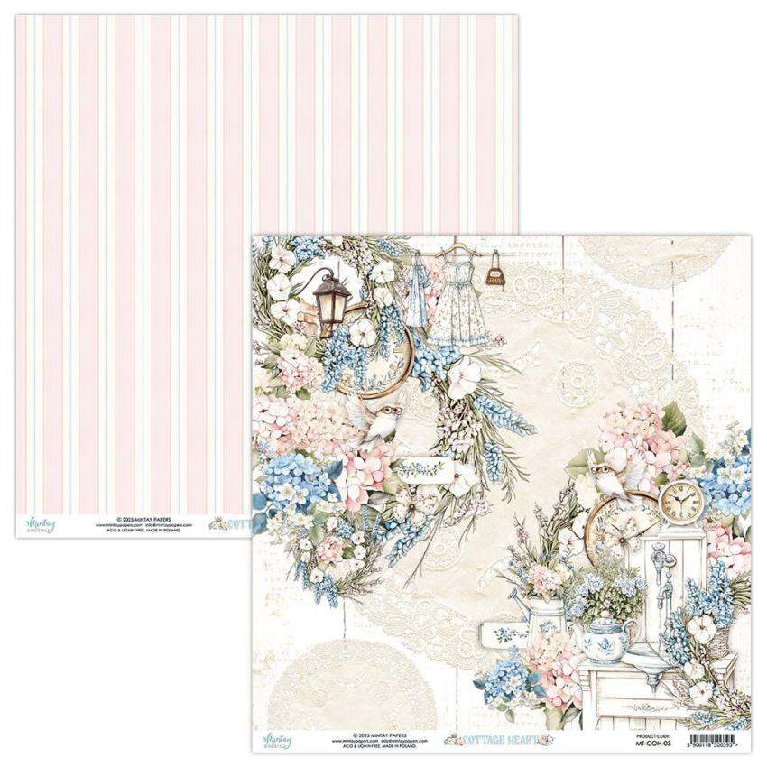 Mintay Papers - Designpapier "Cottage Heart" Scrapbooking Paper Pad 8x8 Inch - 24 Bogen