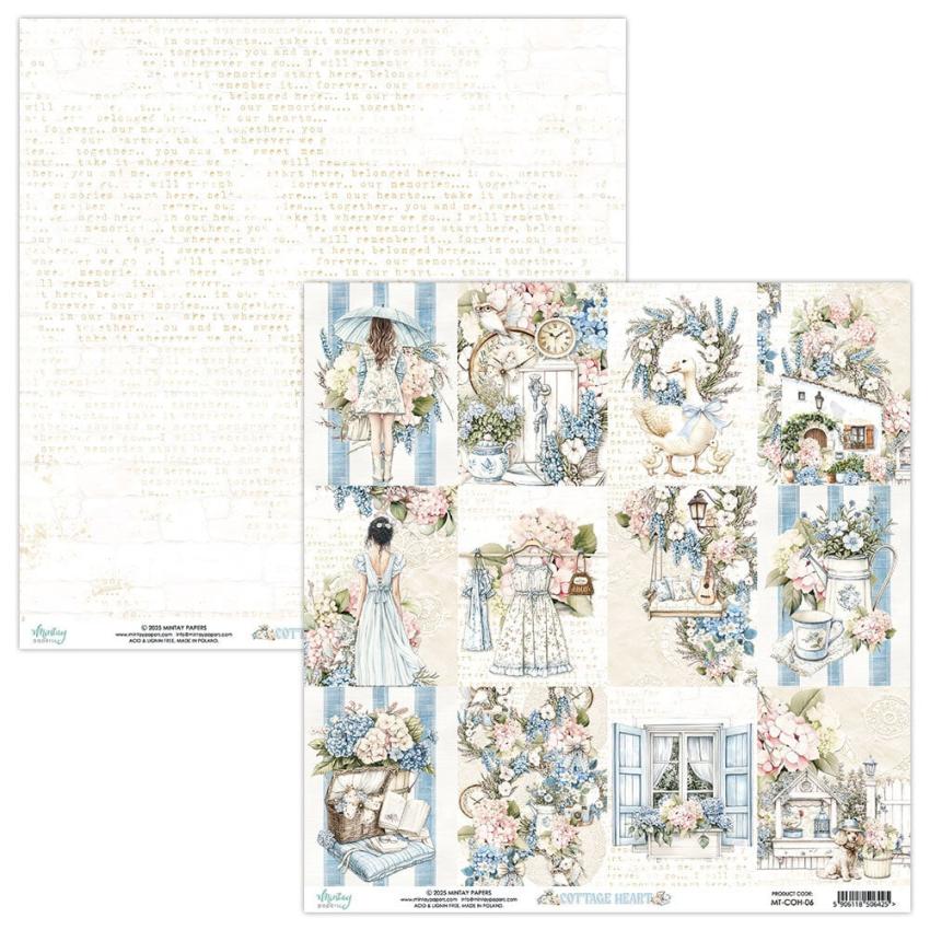 Mintay Papers - Designpapier "Cottage Heart" Scrapbooking Paper Pad 8x8 Inch - 24 Bogen