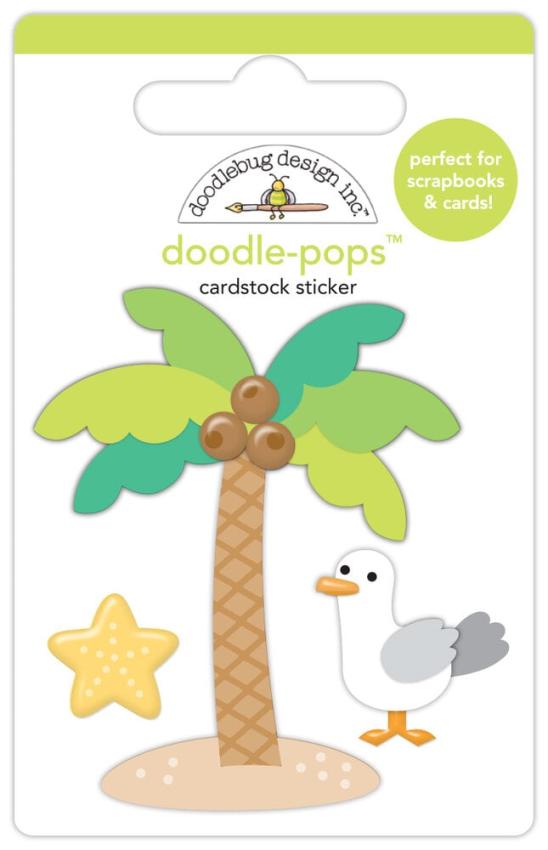 Doodlebug Design - Sticker "Summer Fun Palm Beach" Doodle-Pops 