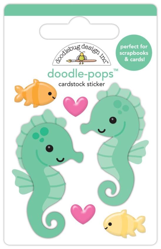 Doodlebug Design - Sticker "Summer Fun Sam & Sally Seahorse" Doodle-Pops 