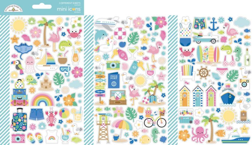 Doodlebug Design - Aufkleber "Summer Fun" Mini Icons Sticker