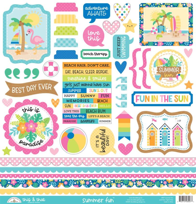 Doodlebug Design - Aufkleber "Summer Fun" Sticker This & That