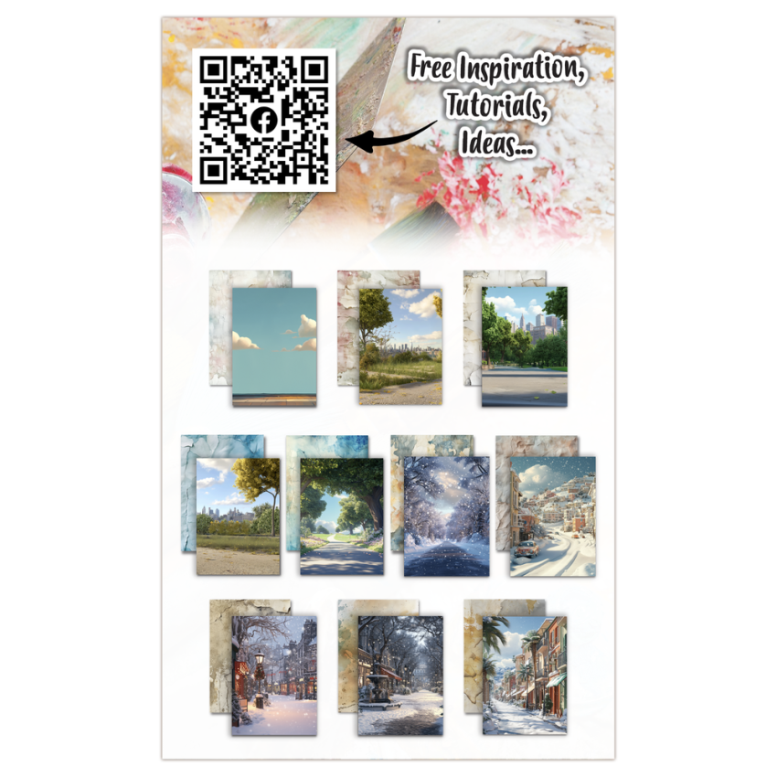 AALL and Create - Designpapier "Snowfall & Stains" Paper Pack A6 - 10 Bogen