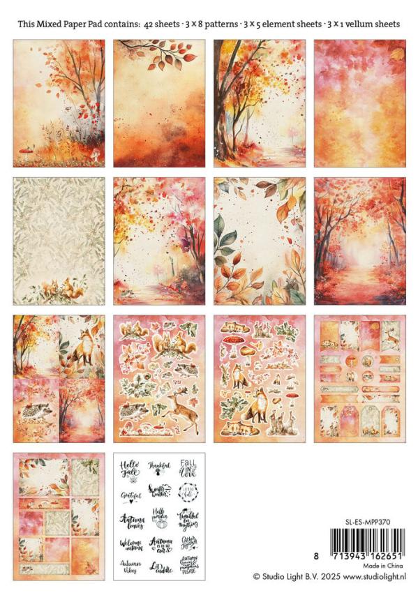 Studio Light - Designpapier A5 "In The Forest" Mixed Paper Pad - 42 Bogen