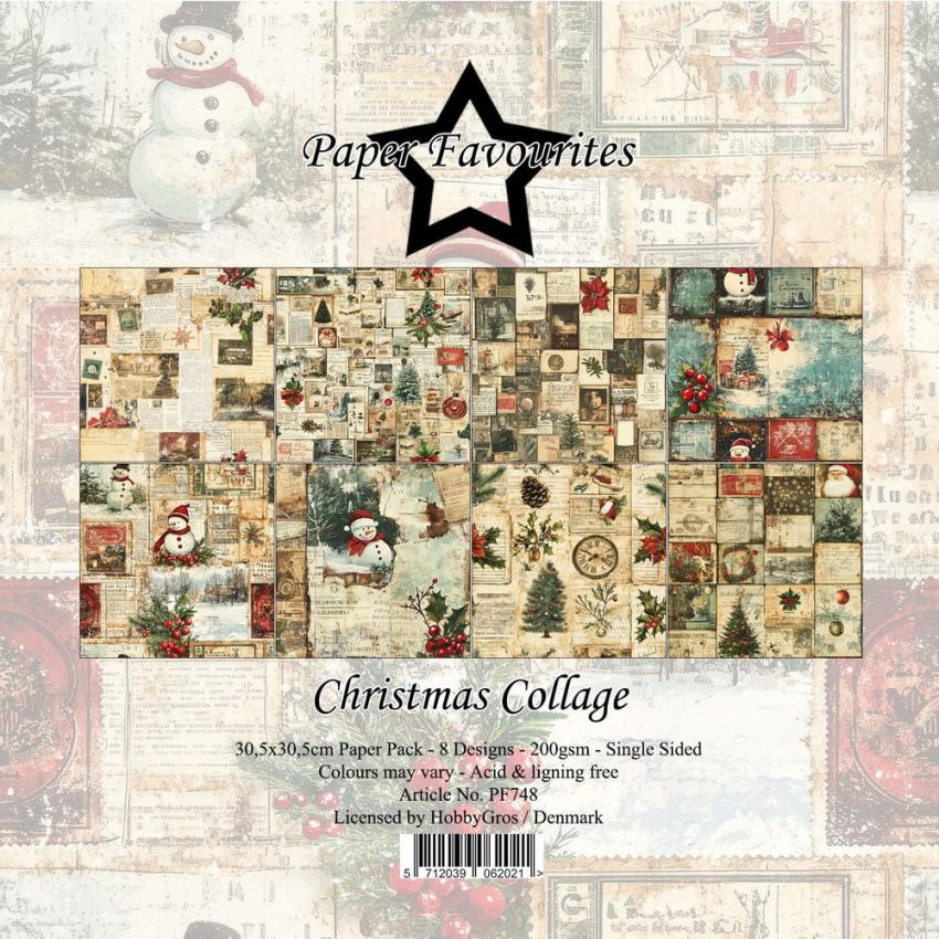 Paper Favourites - Designpapier "Christmas Collage" Paper Pack 12x12 Inch 8 Bogen