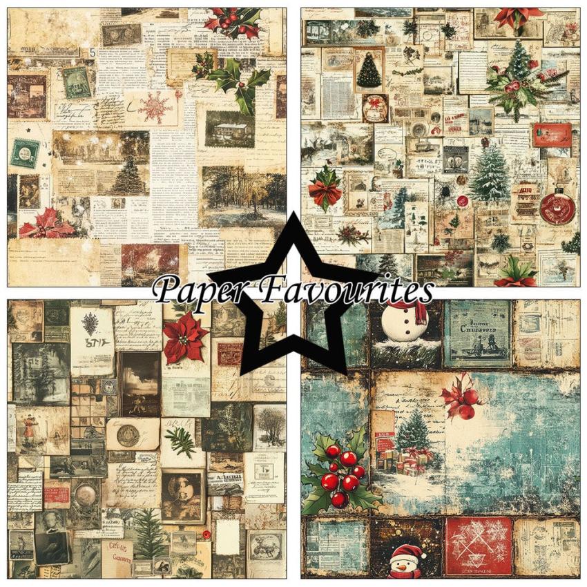 Paper Favourites - Designpapier "Christmas Collage" Paper Pack 12x12 Inch 8 Bogen