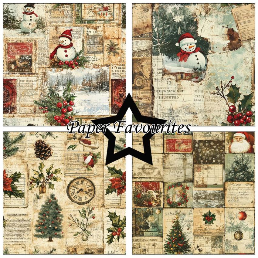 Paper Favourites - Designpapier "Christmas Collage" Paper Pack 12x12 Inch 8 Bogen