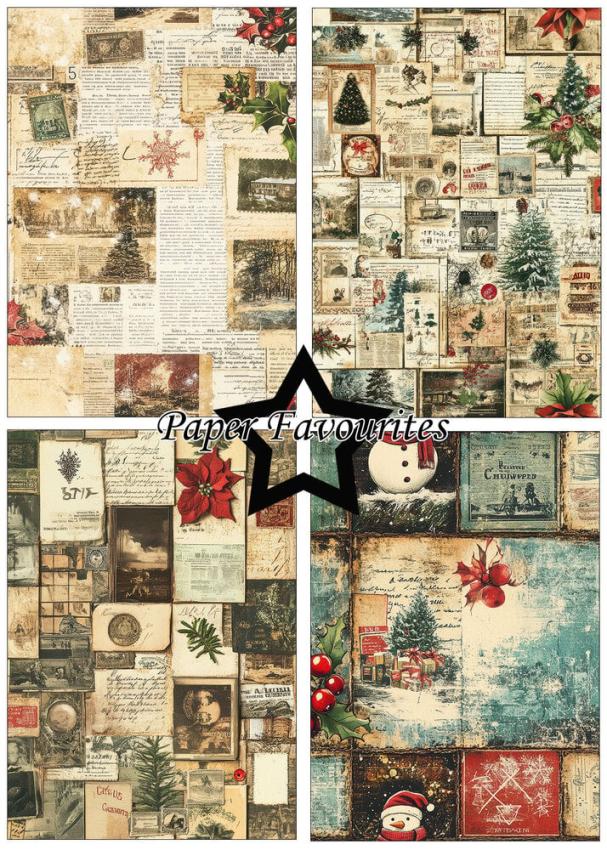 Paper Favourites - Designpapier "Christmas Collage" Paper Pack A5 - 24 Bogen