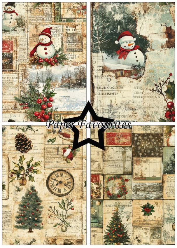 Paper Favourites - Designpapier "Christmas Collage" Paper Pack A5 - 24 Bogen