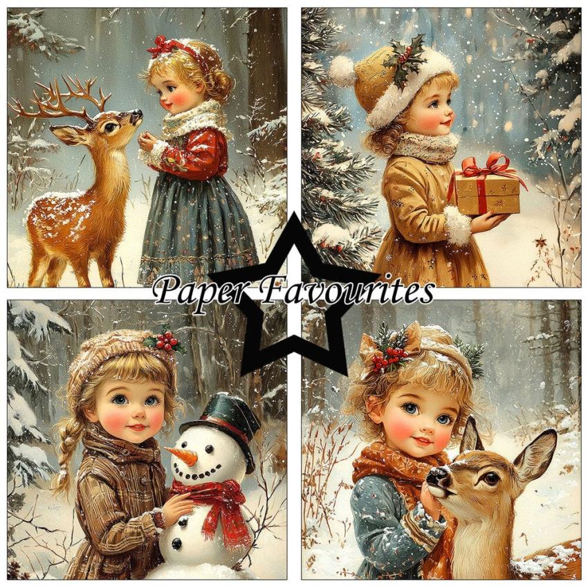 Paper Favourites - Designpapier "Vintage Winter" Paper Pack 6x6 Inch - 24 Bogen