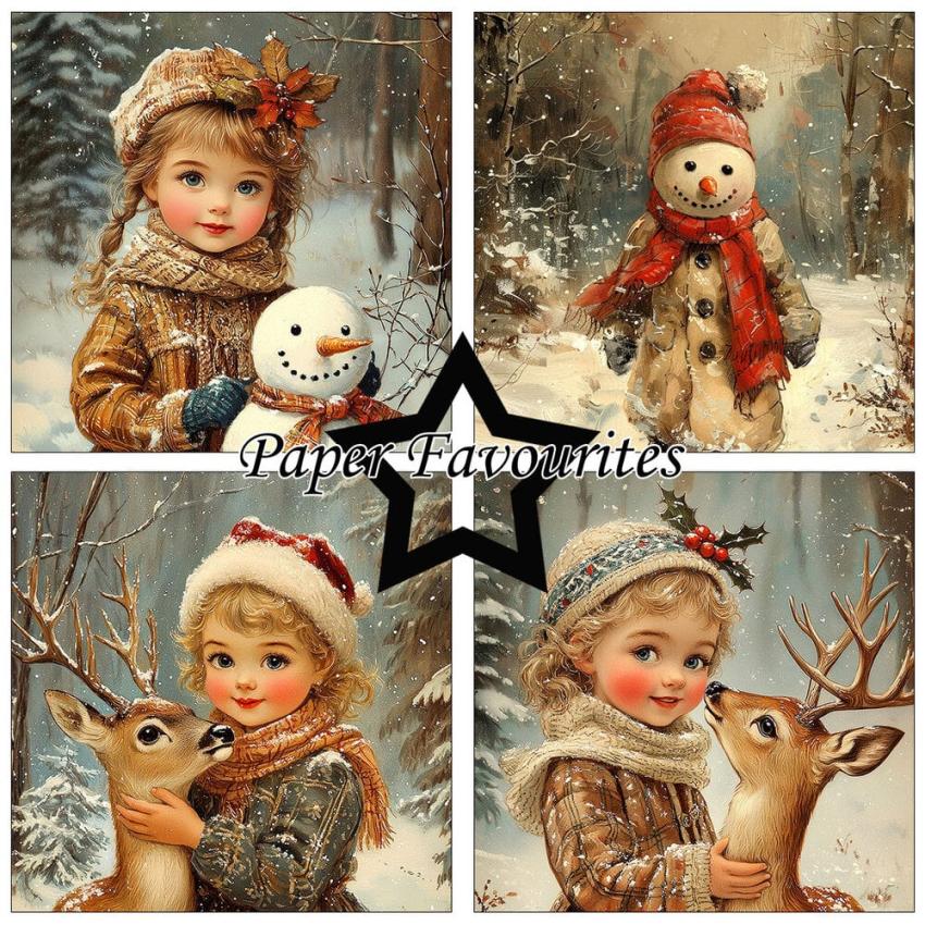 Paper Favourites - Designpapier "Vintage Winter" Paper Pack 6x6 Inch - 24 Bogen