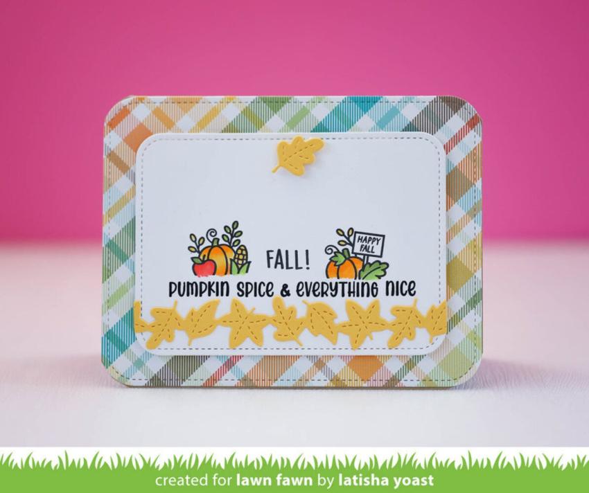 Lawn Fawn - Stanzschablone "Fall Leaves Border" Dies