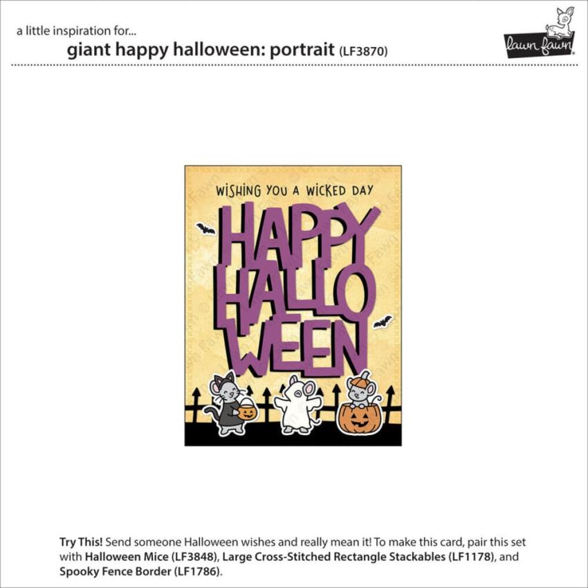 Lawn Fawn - Stanzschablone "Giant Happy Halloween Portrait" Dies