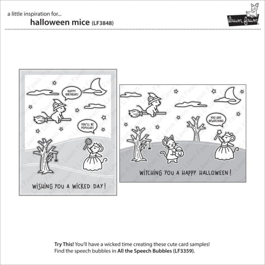 Lawn Fawn - Stempelset "Halloween Mice" Clear Stamps