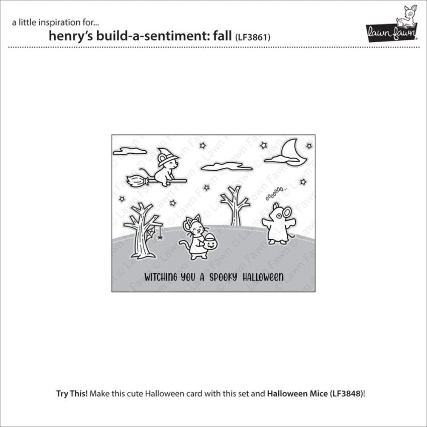 Lawn Fawn - Stempelset "Henry's Build-A-Sentiment Fall" Clear Stamps
