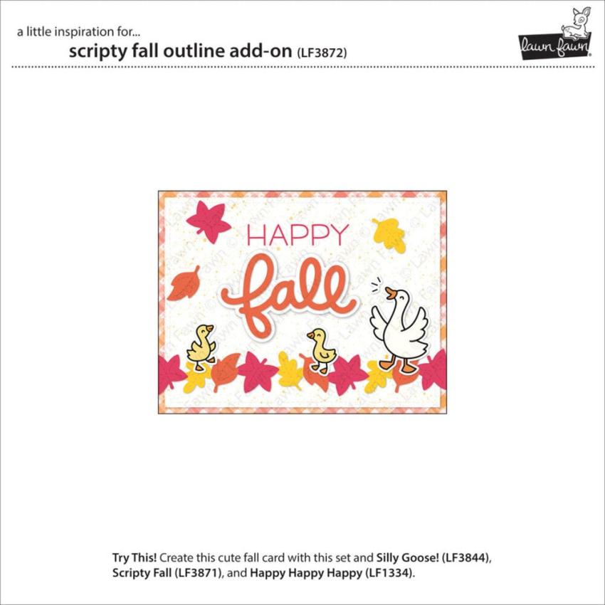 Lawn Fawn - Stanzschablone "Scripty Fall Outline" Add-on Die