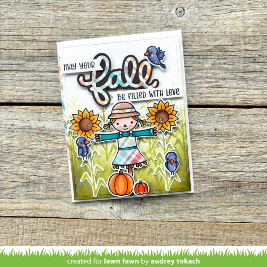 Lawn Fawn - Stanzschablone "Scripty Fall Outline" Add-on Die