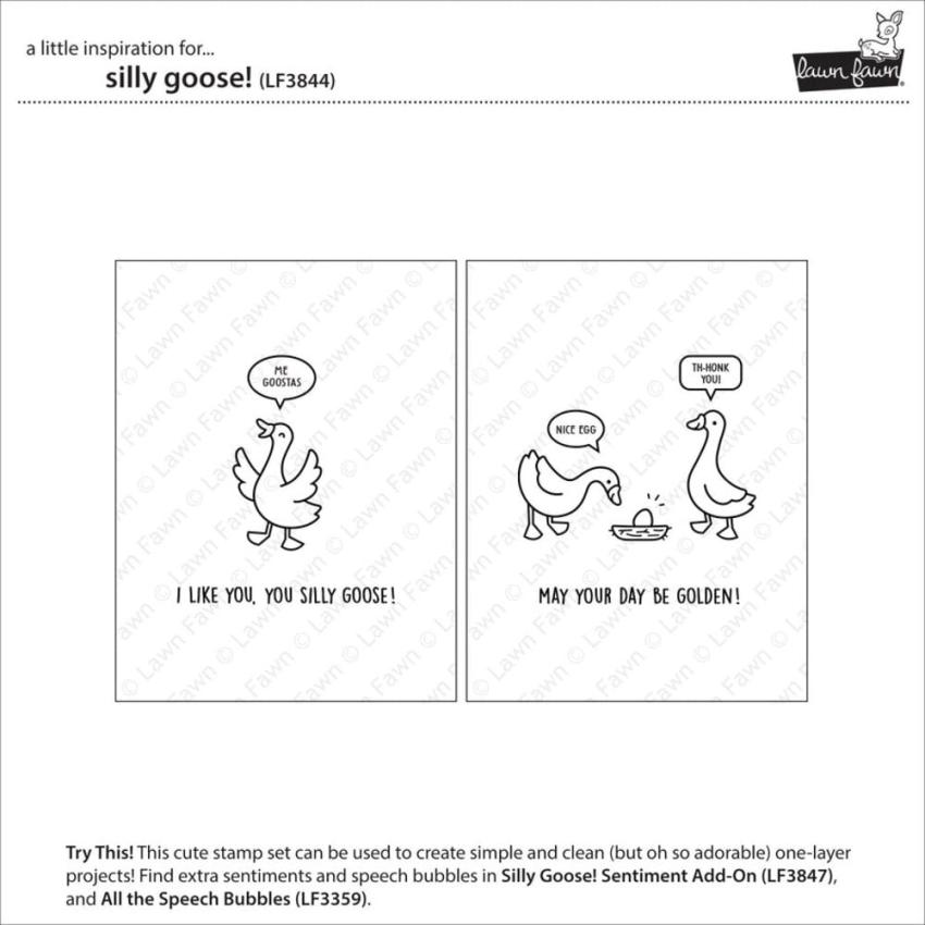 Lawn Fawn - Stempelset "Silly Goose!" Clear Stamps