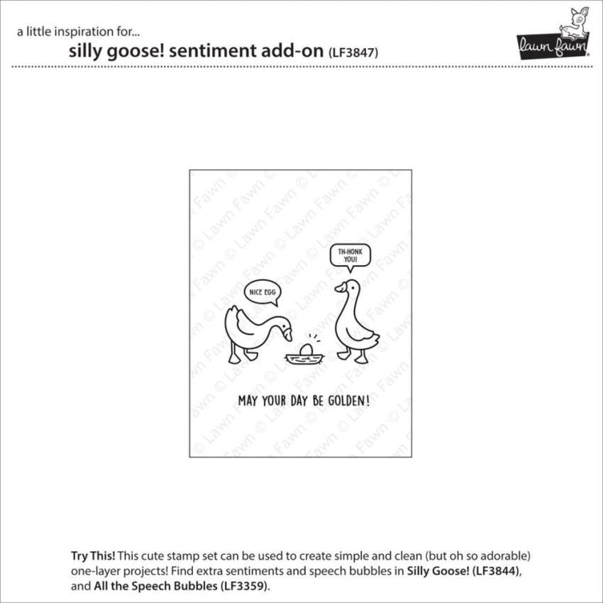Lawn Fawn - Stempelset "Silly Goose! Sentiment" Clear Stamp Add-On