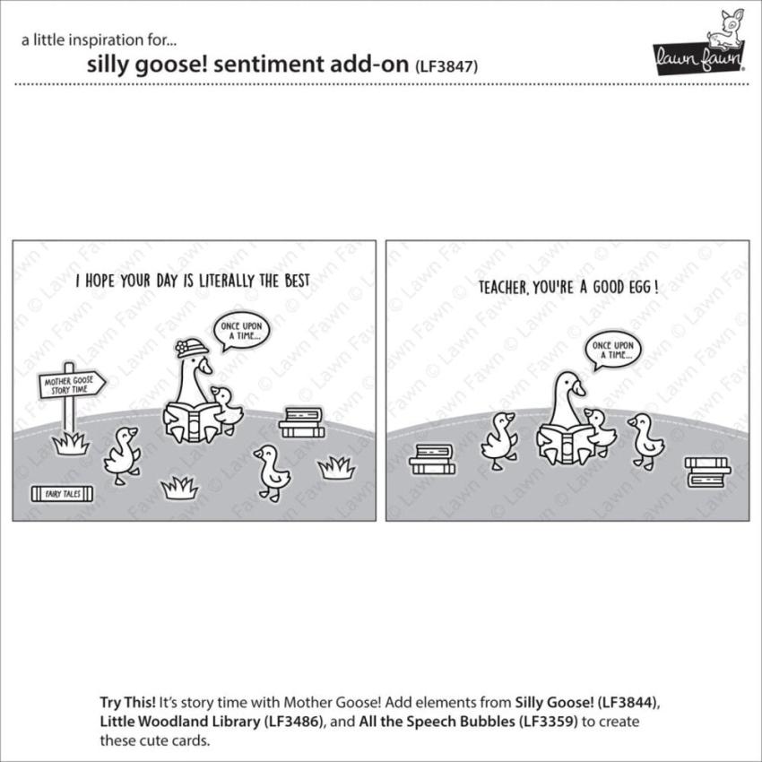Lawn Fawn - Stempelset "Silly Goose! Sentiment" Clear Stamp Add-On
