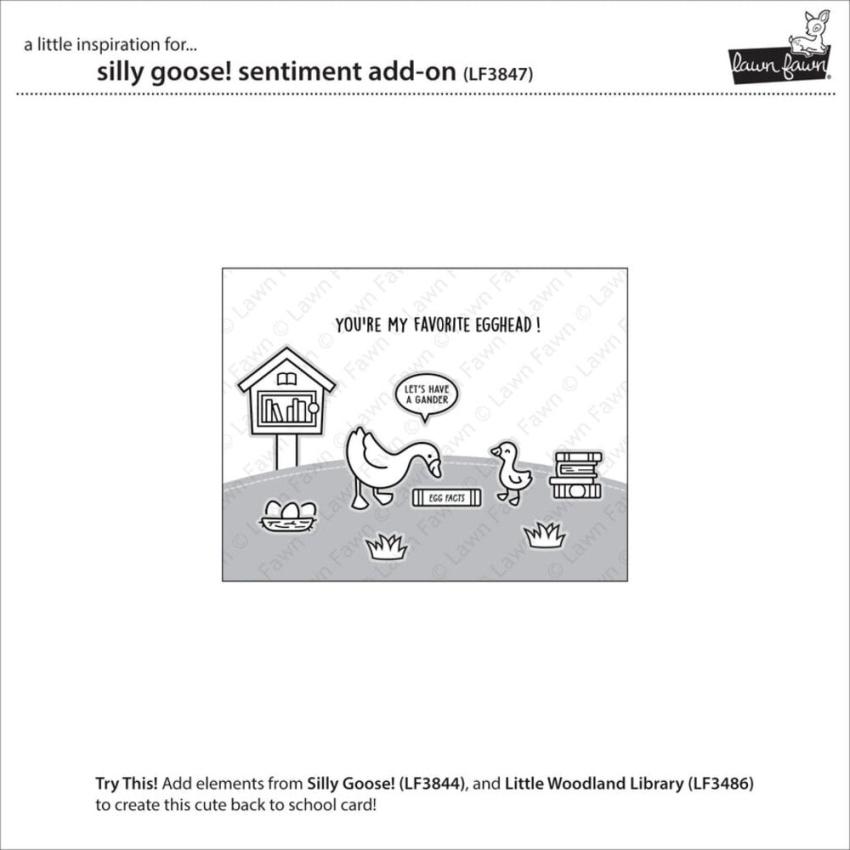 Lawn Fawn - Stempelset "Silly Goose! Sentiment" Clear Stamp Add-On