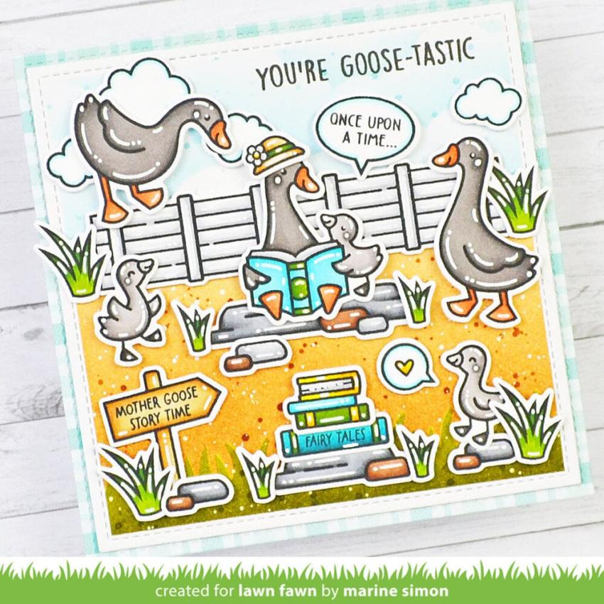 Lawn Fawn - Stempelset "Silly Goose! Sentiment" Clear Stamp Add-On