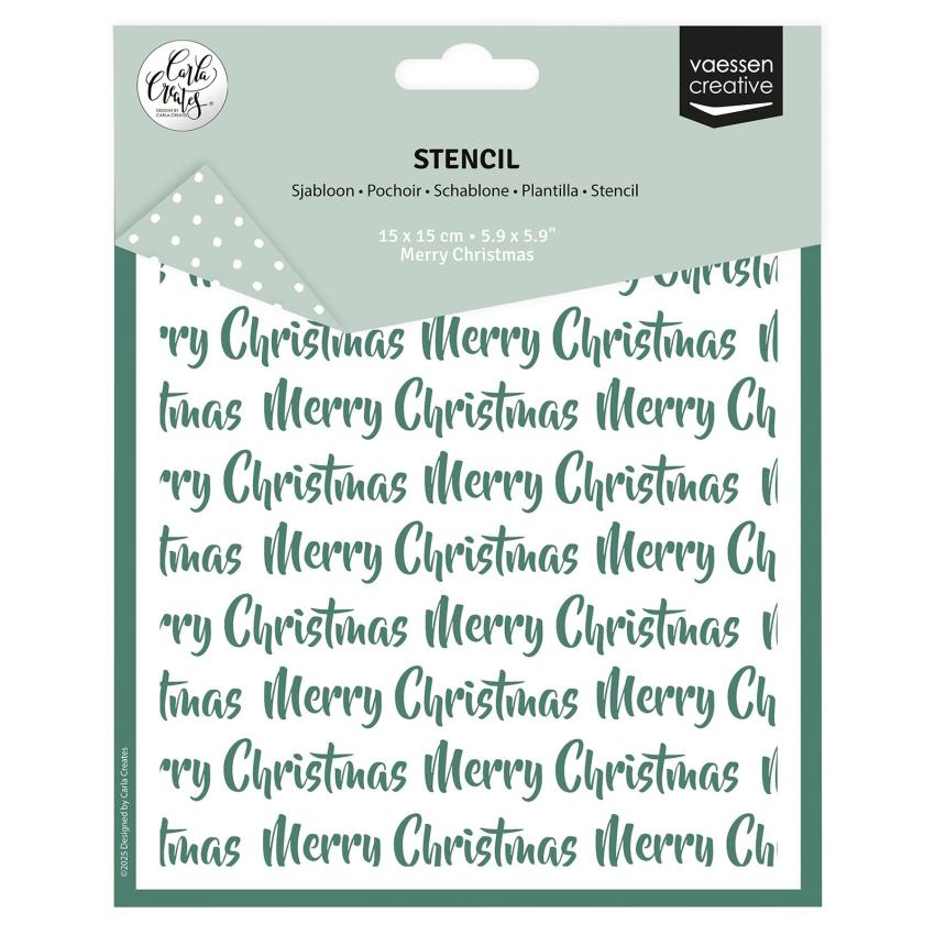 Vaessen Creative - Schablone 15x15cm "Merry Christmas" Stencil