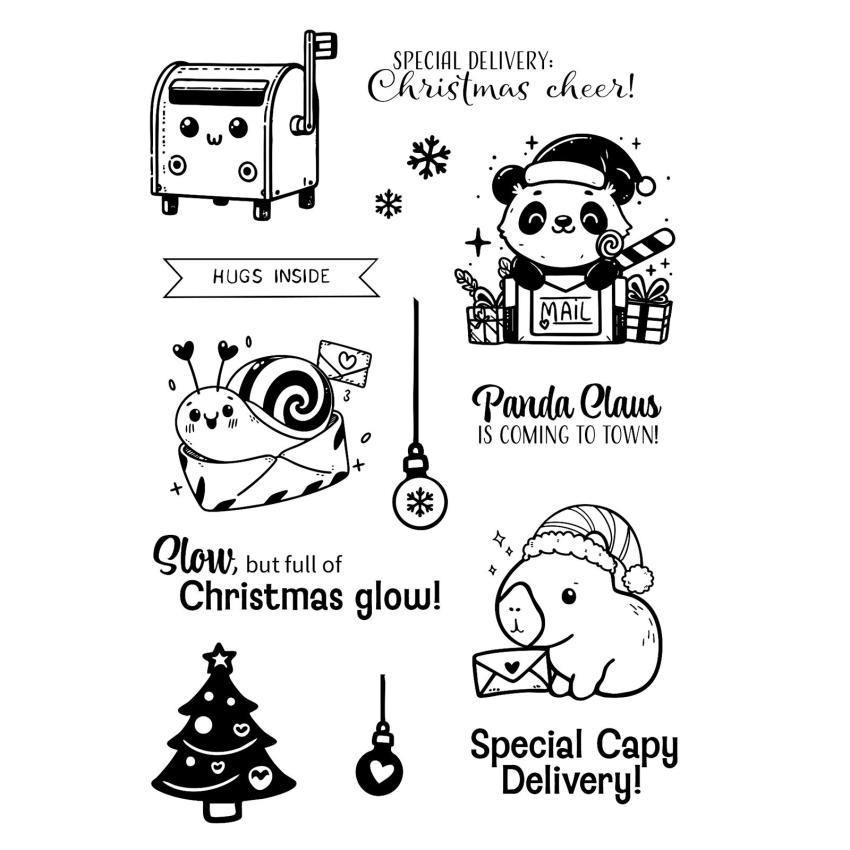 Vaessen Creative - Stempelset "Panda Claus" Clear Stamps