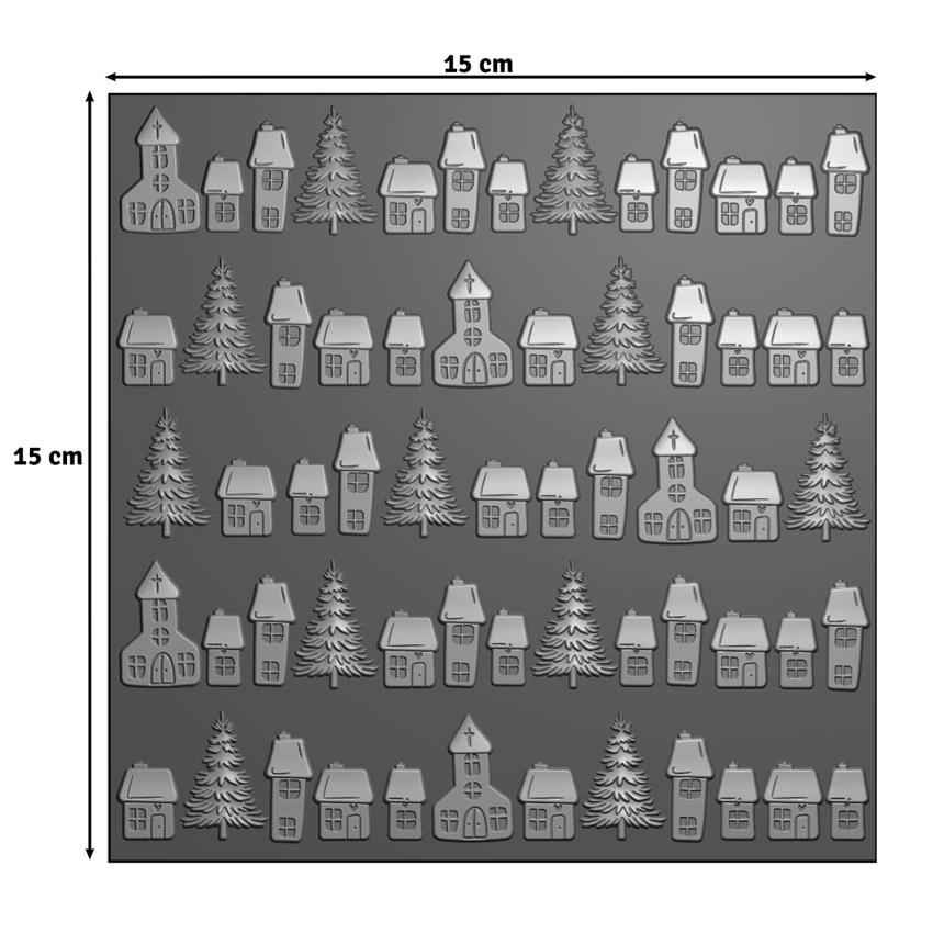 Vaessen Creative - Prägefolder "Weihnachtsdorf" Embossingfolder