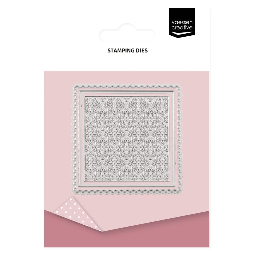 Vaessen Creative - Stempel & Stanzschablone "Papiersiegel Quadrat" Clear Stamps & Dies