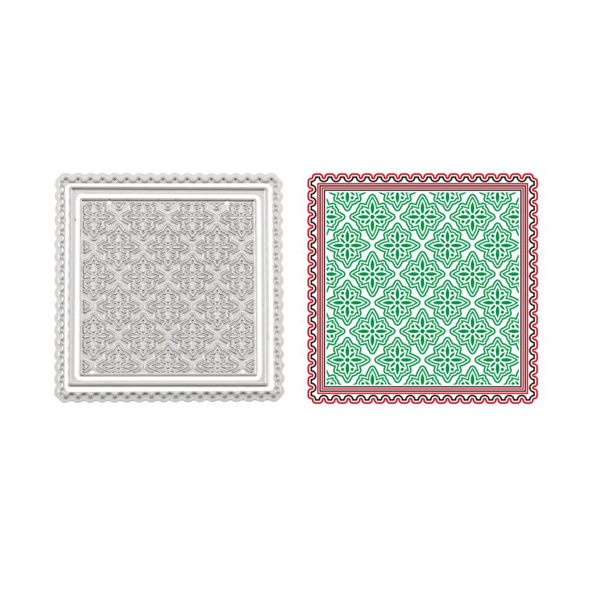 Vaessen Creative - Stempel & Stanzschablone "Papiersiegel Quadrat" Clear Stamps & Dies